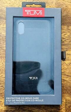 Tumi Phone Case iPhone XS Max Black Protective Co Mold New in Box Lightweight